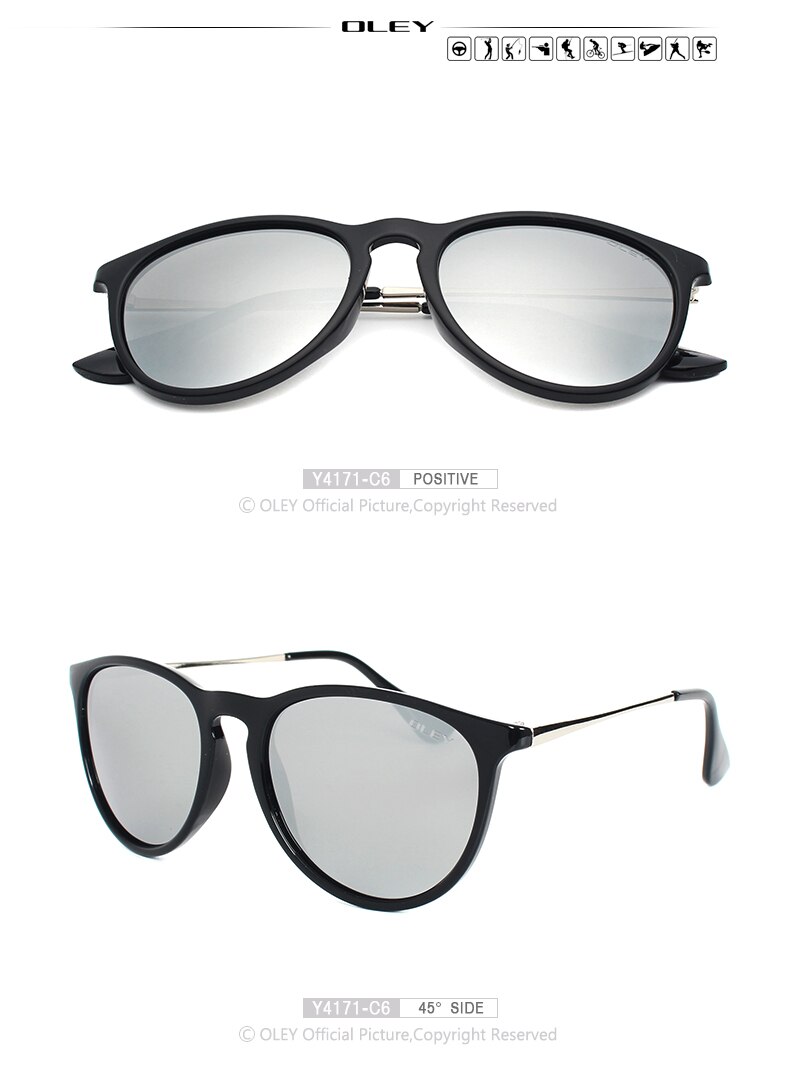 OLEY Cat Eye Sunglasses Women polarized Round Sun Glasses Brand designer Driver shades gafas de sol mujer zonnebril dames Y4171
