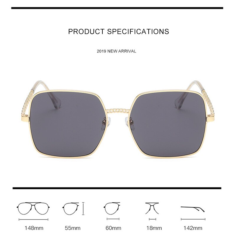 OLEY Fashion Square Women Sunglasses Vintage Alloy Frame Lady Sun glasses Classic Brand Designer Shades Oculos de sol femininos