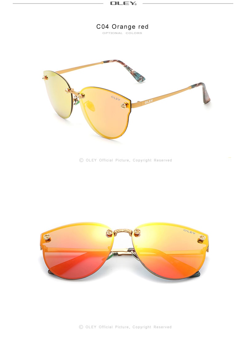 OLEY Polarized Ladies Sunglasses Women Gradient Lens Cat eyes Sun glasses Luxury Brand oculos lunette de soleil femme Y0271
