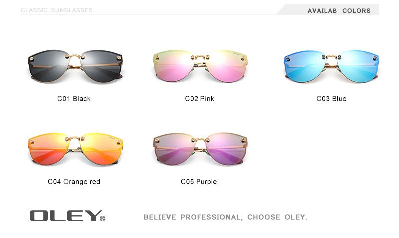 OLEY Polarized Ladies Sunglasses Women Gradient Lens Cat eyes Sun glasses Luxury Brand oculos lunette de soleil femme Y0271