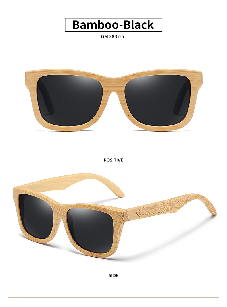 EZREAL Brand Design Handmade Natural Wooden Bamboo Sunglasses Luxury Sunglasses Polarized Wooden Oculos de sol masculino