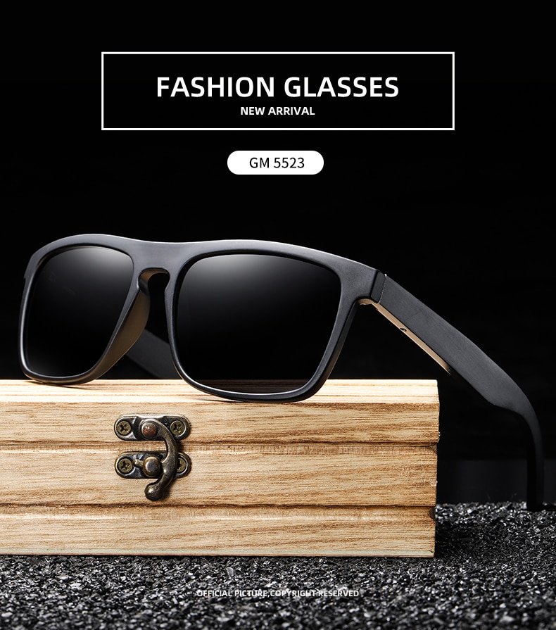 EZREAL New Arrivals Black Wooden Polarized Sunglasses for Men Bamboo Sunglasses Red UV400 Lenses Fashion Driving Shades S5523