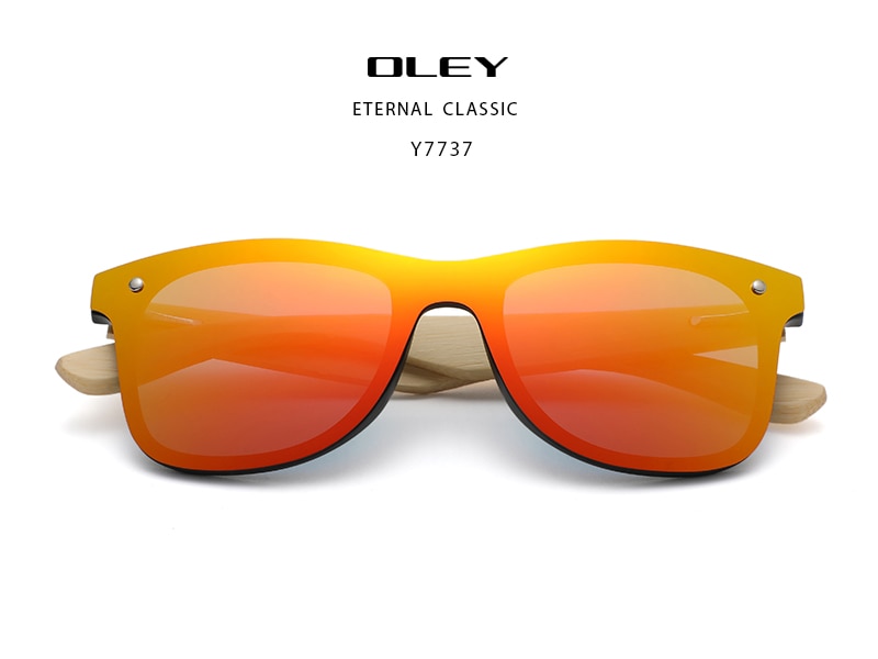 OLEY Natural Bamboo wood Sunglasses Men Polarized Fashion Glasses Original Bamboo Oculos de sol masculino Support custom logo