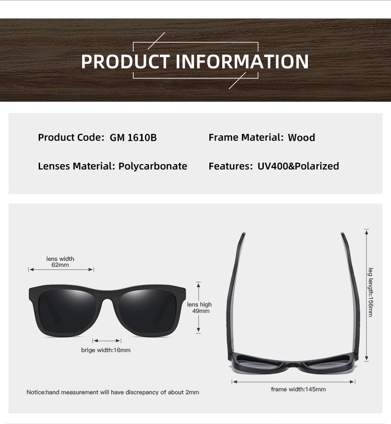 EZREAL Wood Sunglasses Men Brand Designer Polarized Driving Bamboo Sunglasses Wooden Glasses Frames Oculos De Sol Feminino