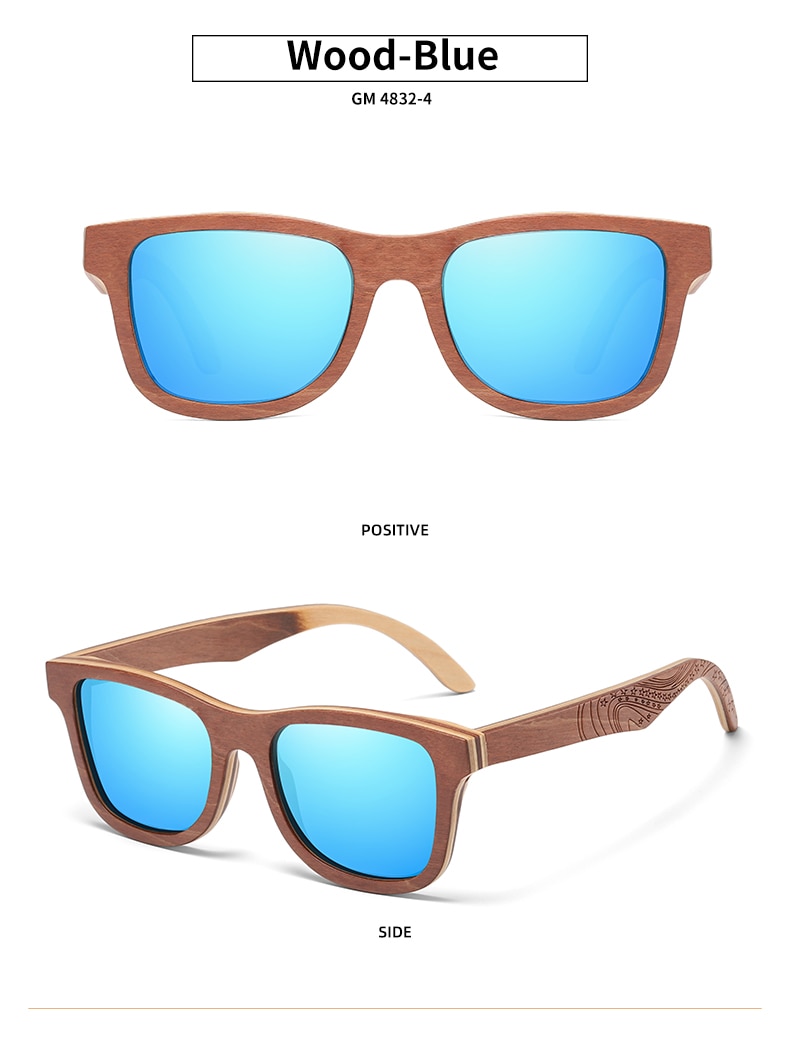 EZREAL Wood Women Sunglasses Men Grade Brand Carved Design Brown Bamboo Frame Polarized Sunglasses Skateboard Wood Eyeglasses