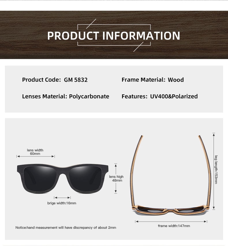 EZREAL Luxury Skateboard Wood Sunglasses Vintage Black Frame Wooden Sunglasses Women Polarized Men's Bamboo Wood Sunglasses