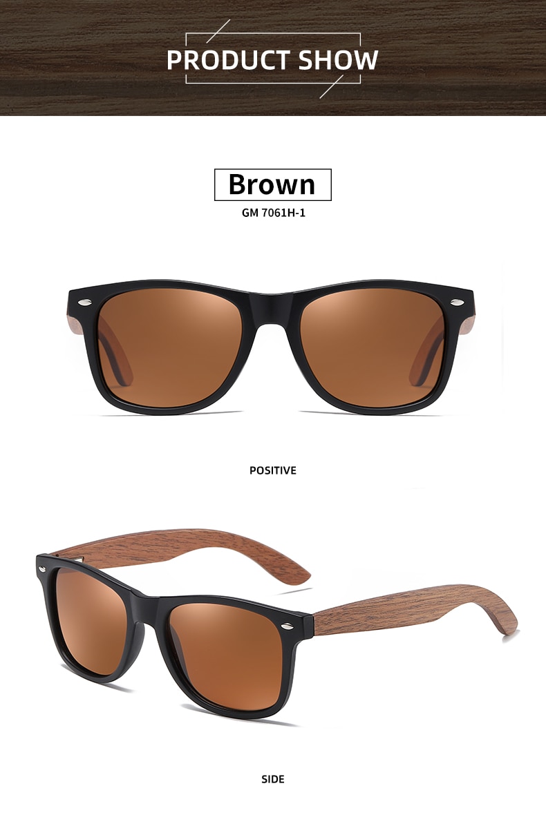 EZREAL Brand Walnut Wooden Polarized Men's Sunglasses WomenOculos de sol Masculino S7061h