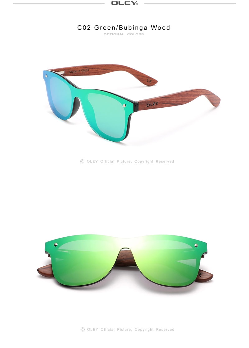 OLEY Natural Wooden Sunglasses Men Polarized Fashion Sun Glasses Original Wood High-end wooden box Accept custom logo