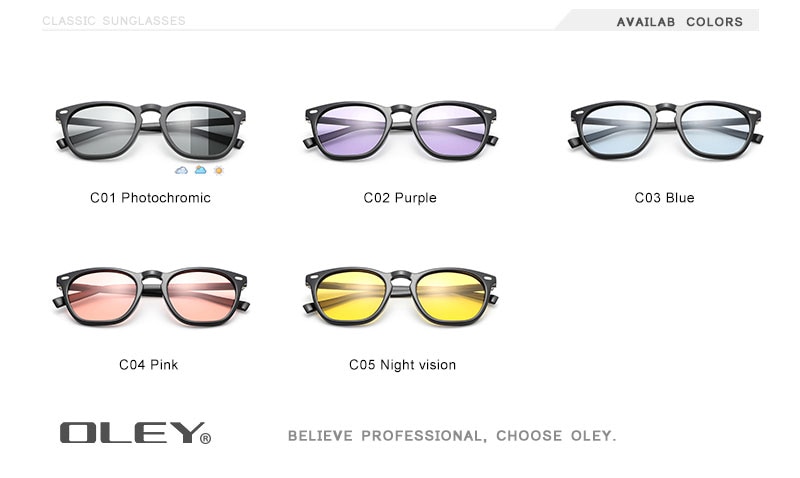 OLEY Fashion Women Polarized Sunglasses Classic Retro Round Photochromic Glasses Can do myopic glasses Accept custom logo Y0518