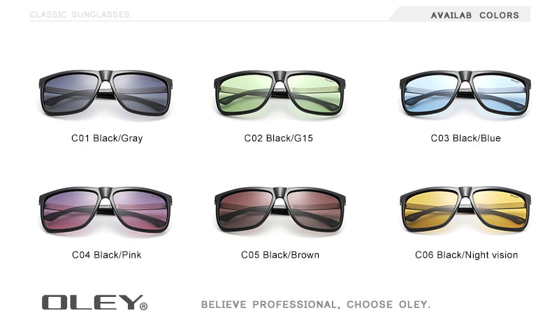 OLEY Brand New Design Sunglasses Men Polarized Eyewear Accessories Sun Glasses For Women Original box Accept custom logo Y7016