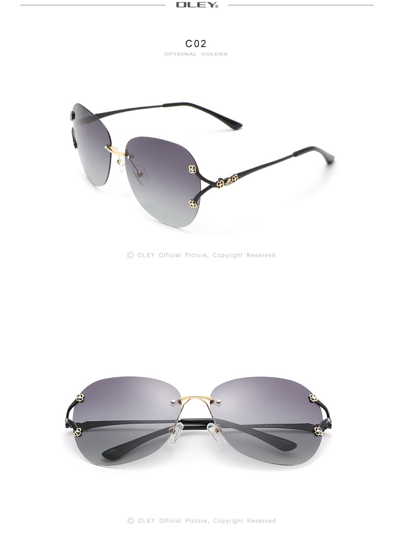OLEY classic Italian design women butterfly polarized sunglasses Fashion HD Gradient Inlaid Large Frame Women Sun glasses Y0476
