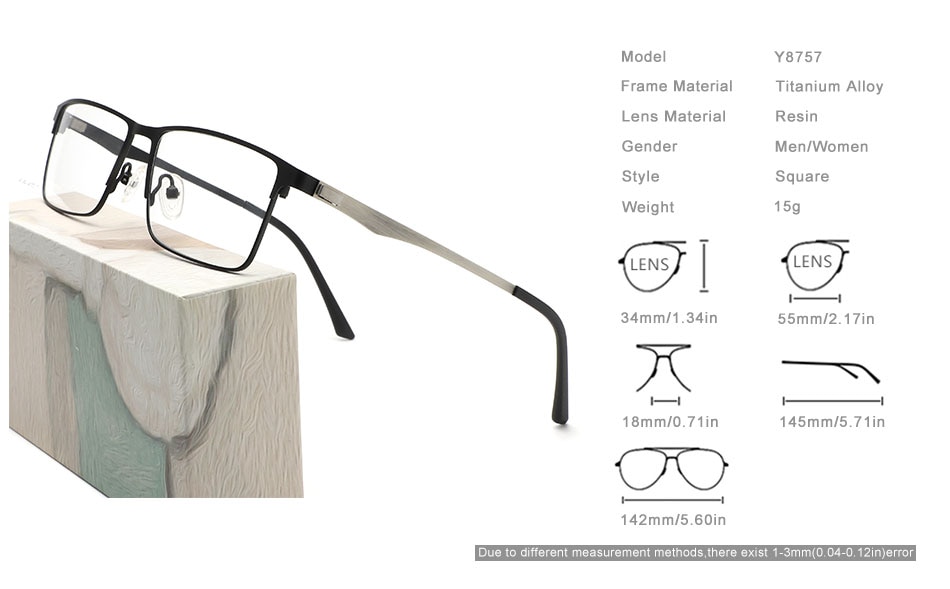 OLEY square classic titanium alloy optical glasses fashion office prescription glasses Myopia hyperopia presbyopia progressive