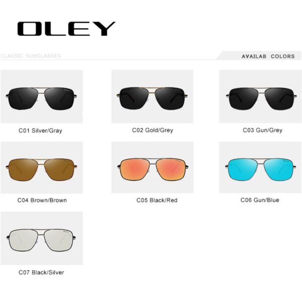 OLEY Brand Polarized Sunglasses Men New Fashion Eyes Protect Sun Glasses With