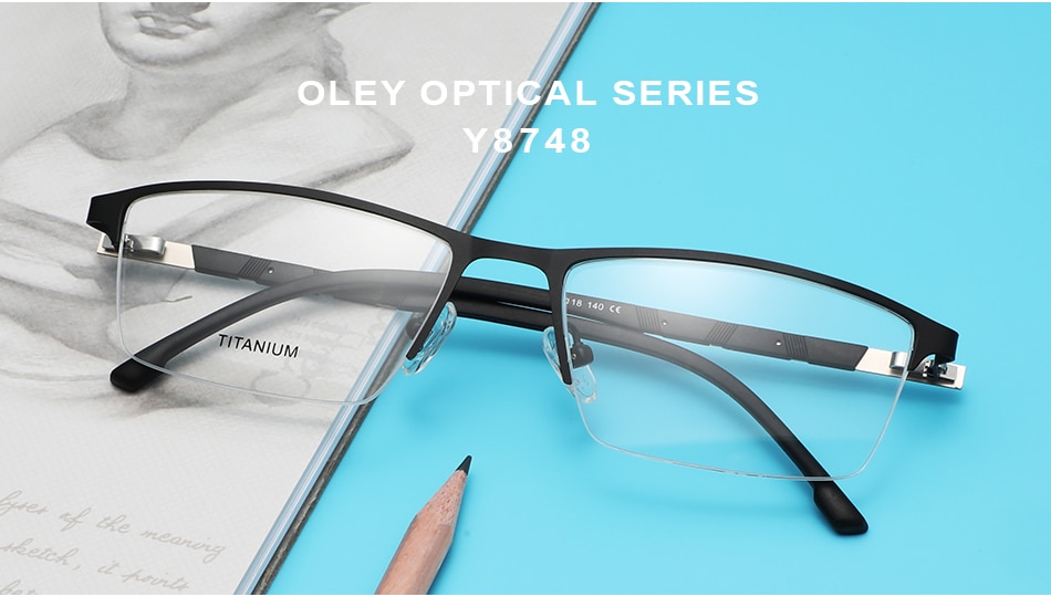 OLEY glasses frame optical series myopia hyperopia presbyopia progressive prescription glasses Square titanium alloy glasses