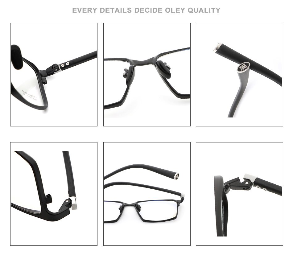 OLEY Titanium Optical Glasses Frame Men Ultralight Square Myopia Prescription Eyeglasses Male Prescription glasses YT206