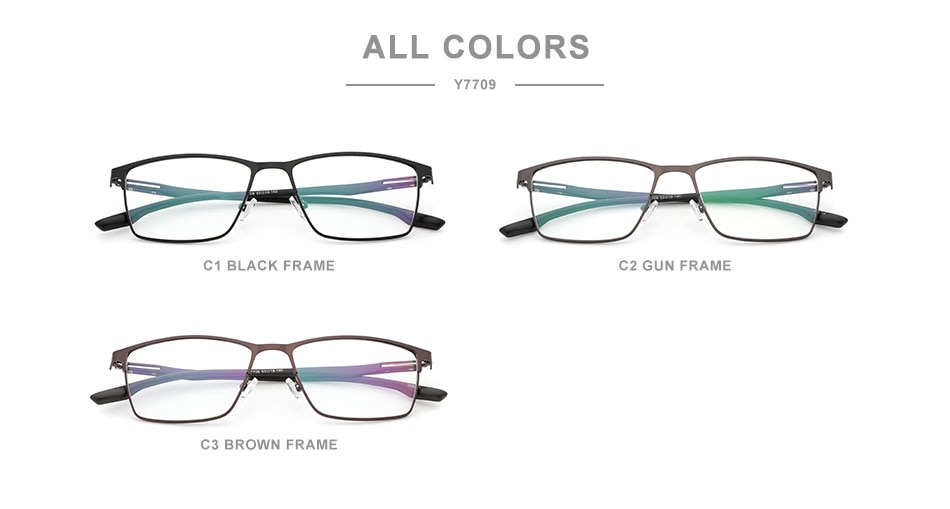 OLEY brand square classic prescription glasses fashion blue light alloy myopia hyperopia optical glasses frame Y7709
