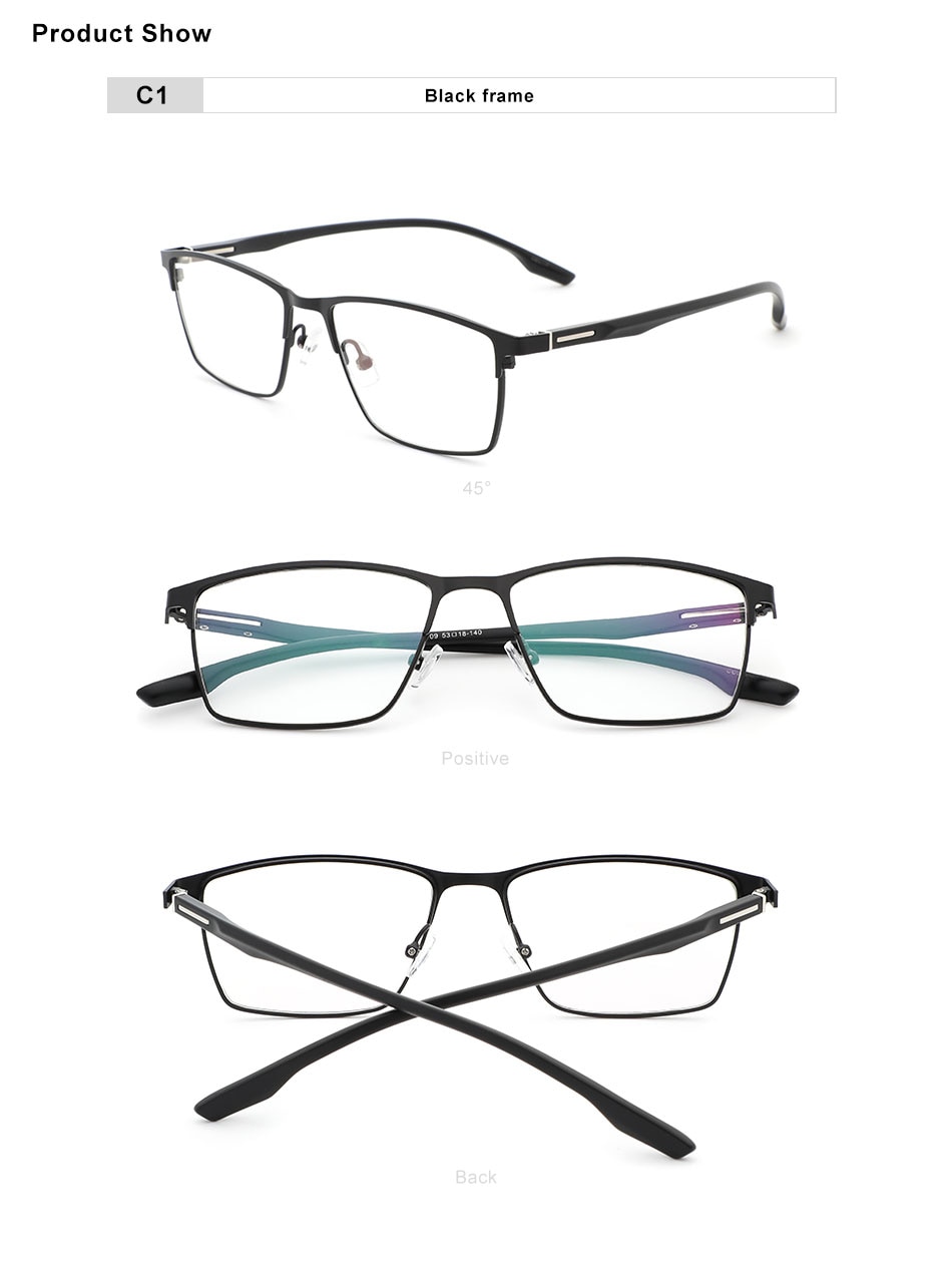 OLEY brand square classic prescription glasses fashion blue light alloy myopia hyperopia optical glasses frame Y7709