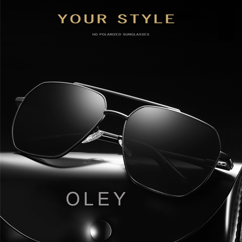 OLEY Men Vintage Pilot polarized Sunglasses Clasasic Brand Sun glasses Driving Eyewear For Men/Women