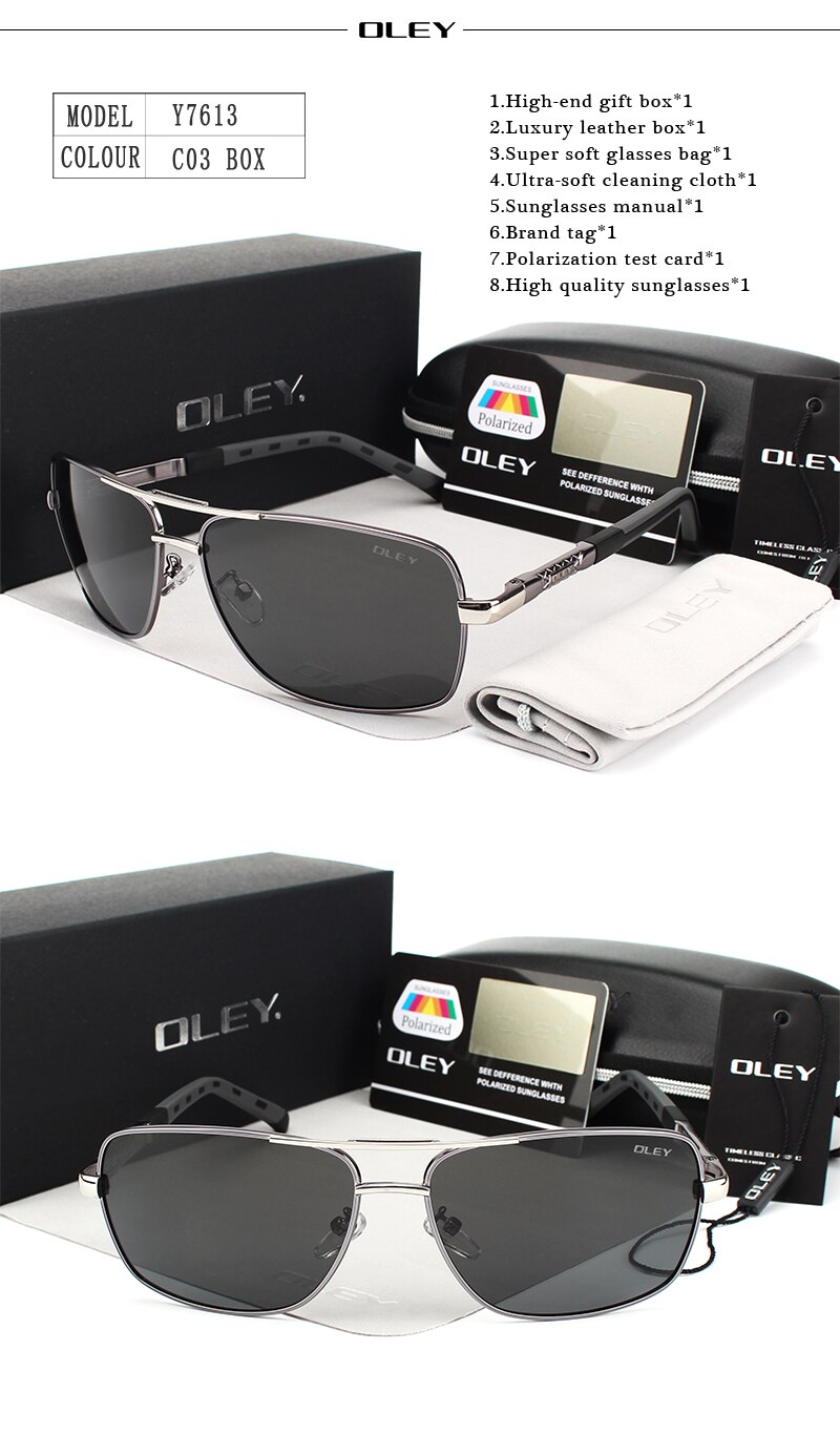OLEY Brand Men Aluminum Sunglasses Polarized UV400 Mirror Male Sun Glasses Women For Men Oculos de sol Summer goggles Y7613