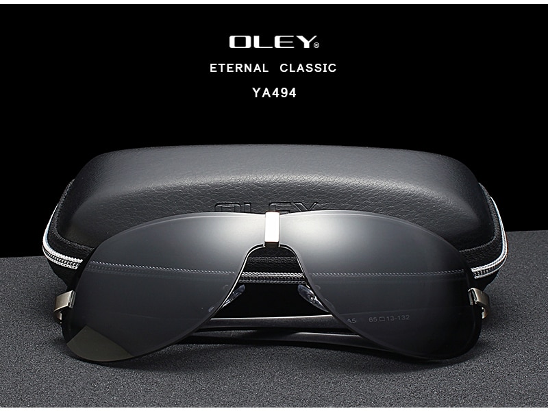 OLEY Brands Aluminum Polarized Driving Sunglasses for Men glasses Designer with High Quality Big frame rimless sun glasse