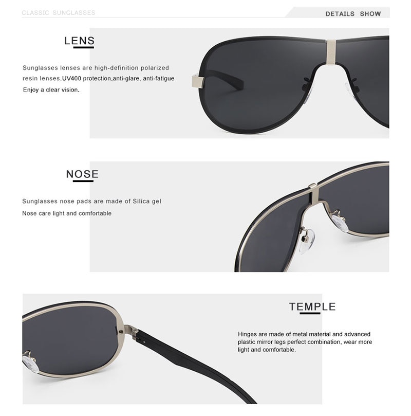 OLEY Brands Aluminum Polarized Driving Sunglasses for Men glasses Designer with High Quality Big frame rimless sun glasse