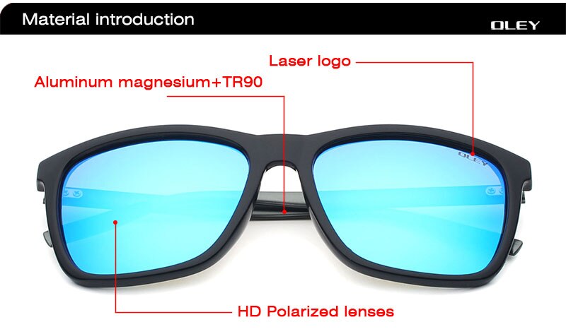 OLEY Aluminum magnesium +R90 fashion sunglasses men women polarized square sun glasses Driving Goggles zonnebril dames