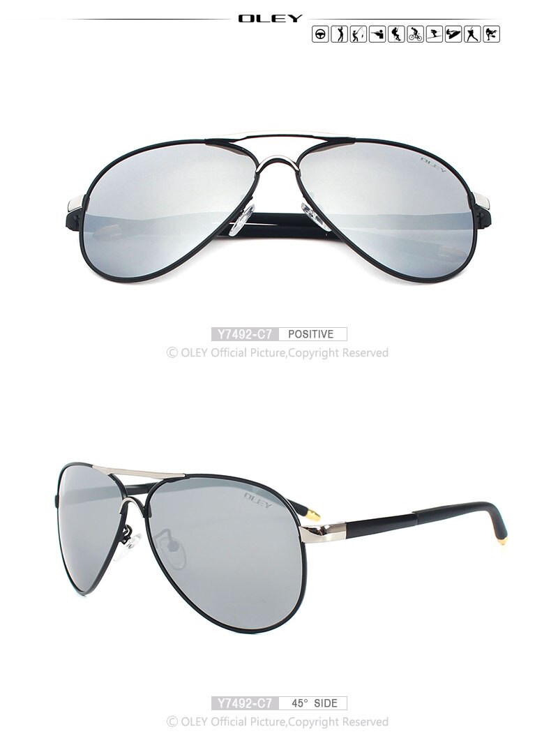 OLEY Unisex Polarized Sunglasses Men brand designer Women Driving Sun Glasses coating spectacles lunettes de soleil pour hommes