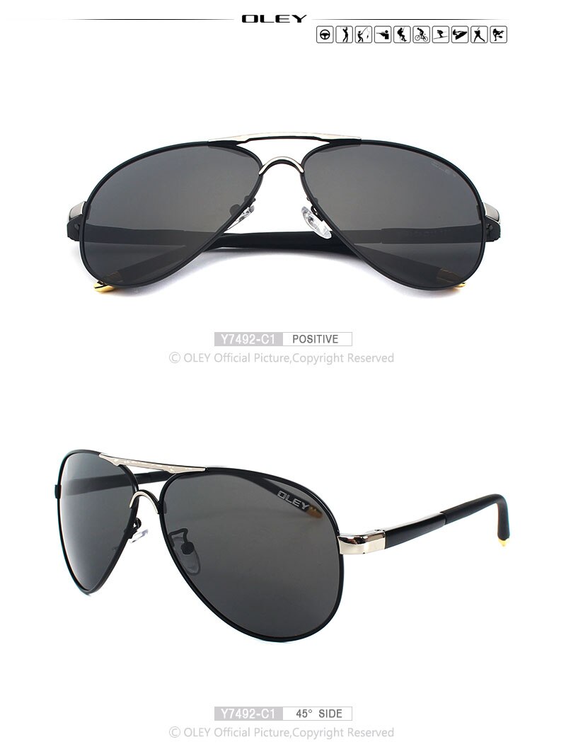 OLEY Unisex Polarized Sunglasses Men brand designer Women Driving Sun Glasses coating spectacles lunettes de soleil pour hommes