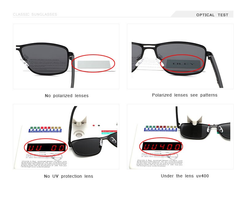OLEY Brand 2020 Fashion Sunglasses Men Polarized Square Metal Frame outdoor Anti-glare uv400 Driving fishing goggles Y5924