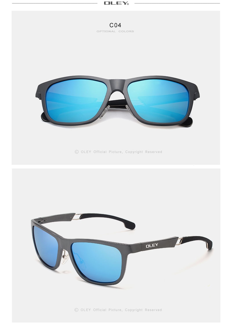 OLEY New Aluminum-Magnesium Polarized Men Sunglasses Expandable hollow leg special anti-slip design Customizable logo Y7144