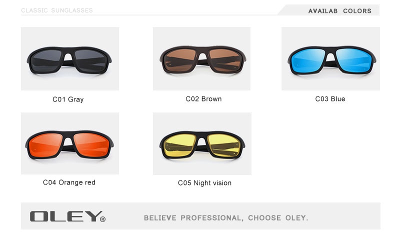 OLEY Brand Design New Polarized Sunglasses Men Fashion Male Eyewear Sun Glasses Outdoor sports goggles Support custom logo