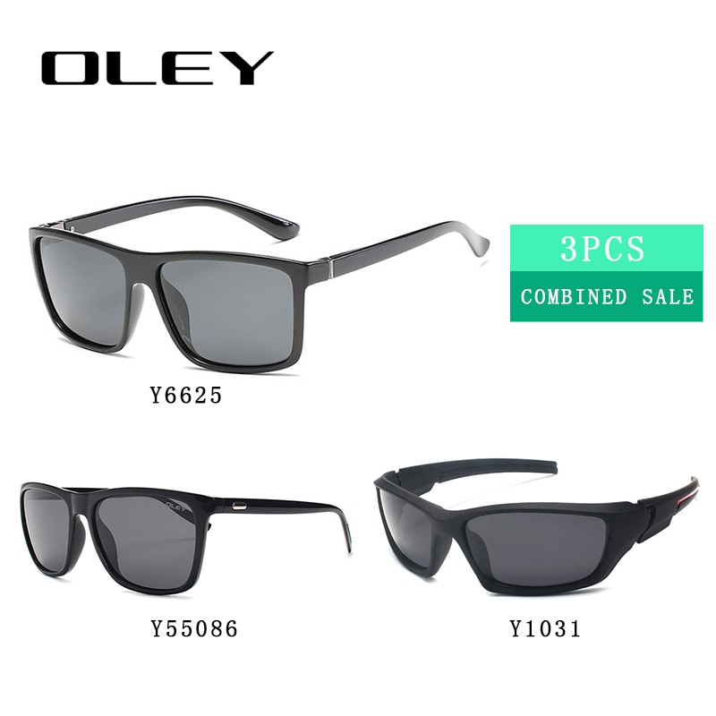 3PCS Combined Sale OLEY High quality polarized men sunglasses popular combo for 2019