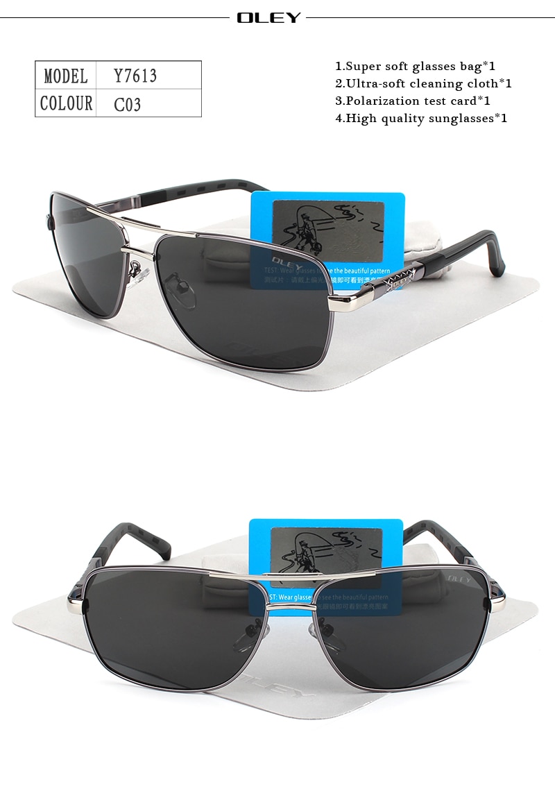 OLEY Brand Men's Polarized Sunglasses women Sun Glasses Driving Goggles Oculos Support logo customization Y8724