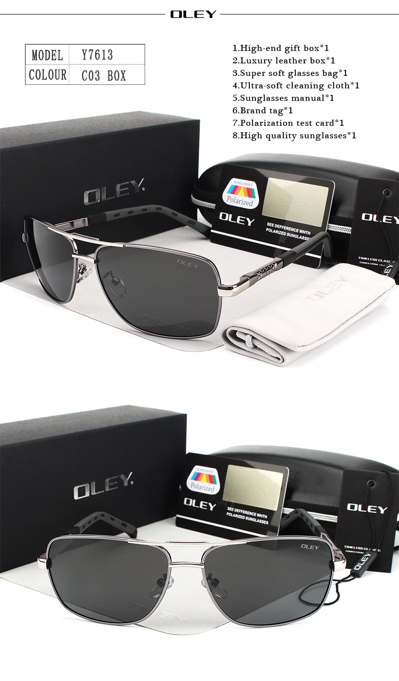 OLEY Brand Men's Polarized Sunglasses women Sun Glasses Driving Goggles Oculos Support logo customization Y8724