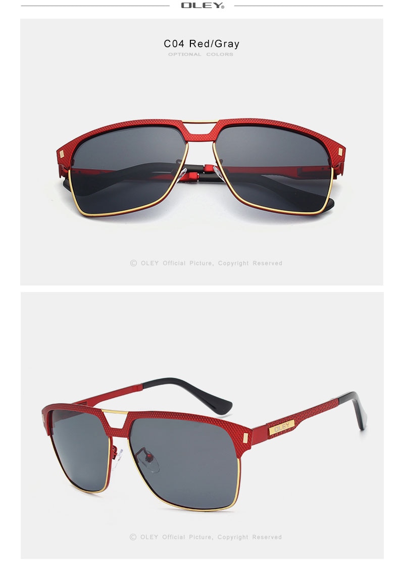 OLEY Brand Unisex Classic Men Sunglasses Polarized Male Sun Glasses Women For Men Oculos de sol Accept Logo Customization