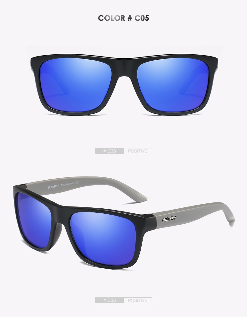 DUBERY Brand Design Polarized Black Sunglasses Men Driving Shades Male Retro Sun Glasses For Men Summer Mirror Square Oculos