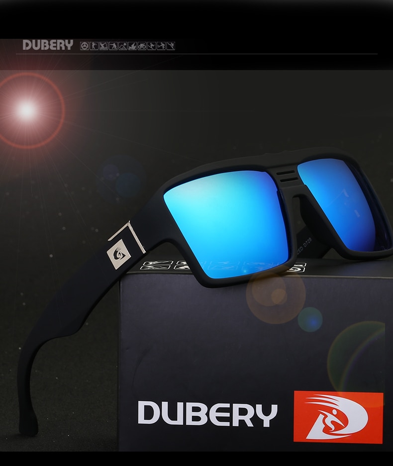 DUBERY Brand Design Polarized Sunglasses Men's Male Goggle Colorful Sun Glasses For Men Fashion Luxury Mirror Shades Oculos