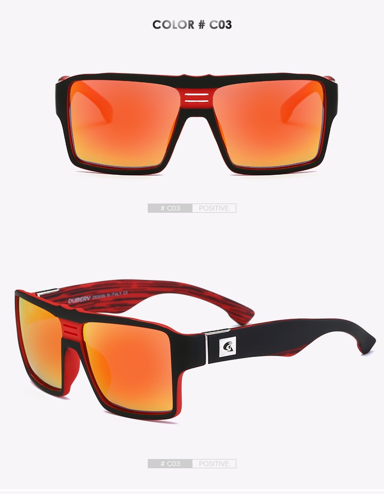 DUBERY Brand Design Polarized Sunglasses Men's Male Goggle Colorful Sun Glasses For Men Fashion Luxury Mirror Shades Oculos