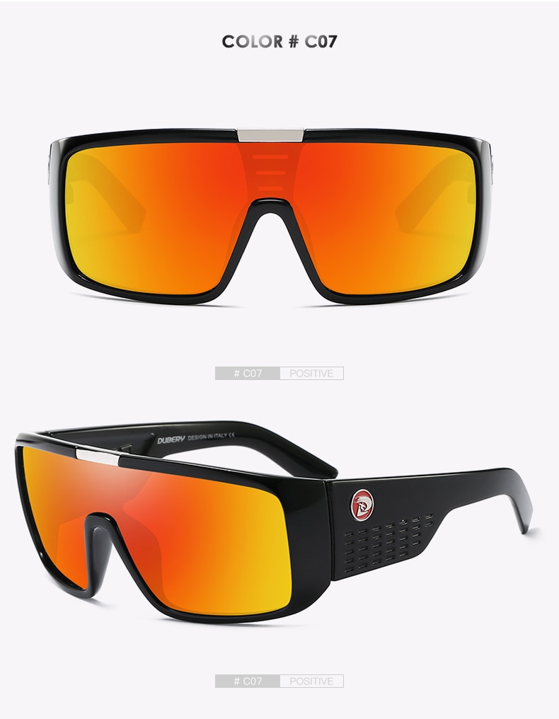 DUBERY Brand Design UV400 Sunglasses Men's Retro Male Goggle Colorful Sun Glasses For Men Fashion Mirror Shades Oversized Oculos