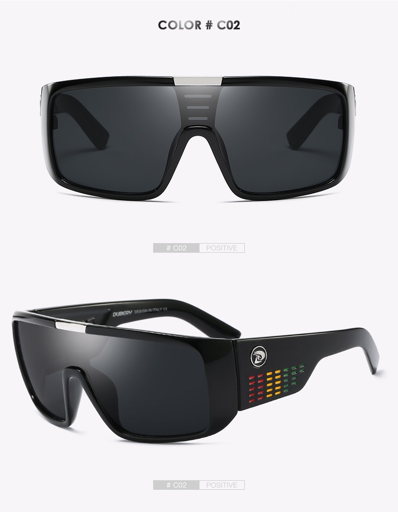DUBERY Brand Design UV400 Sunglasses Men's Retro Male Goggle Colorful Sun Glasses For Men Fashion Mirror Shades Oversized Oculos