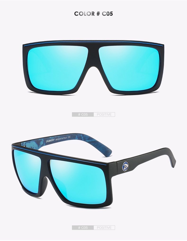 DUBERY Brand Design Polarized Sunglasses Men Driving Shades Male Retro Sun Glasses For Men Summer Mirror Square Oculos UV400