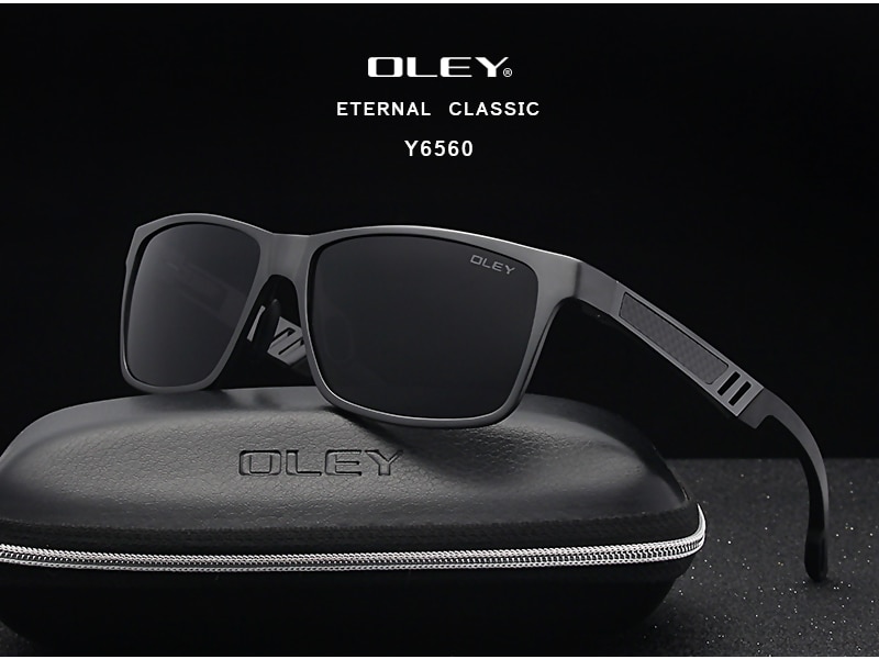 OLEY Men Polarized Sunglasses Aluminum Magnesium Sun Glasses Driving Glasses Rectangle For Men/Wome Oculos masculino Male