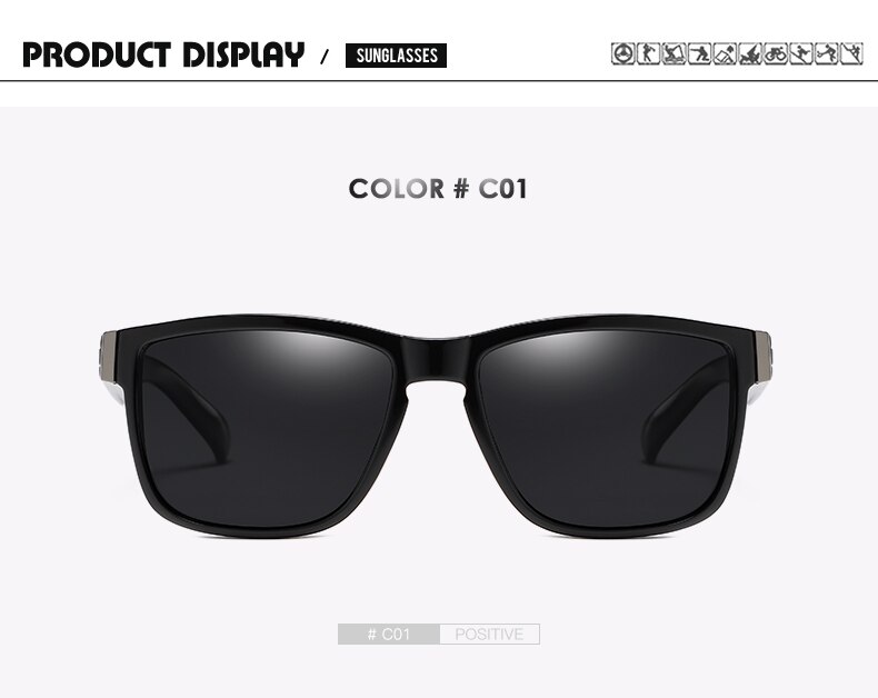 DUBERY Vintage Sunglasses Polarized Men's Sun Glasses For Men Driving Black Square Oculos Male 8 Colors Model 1518
