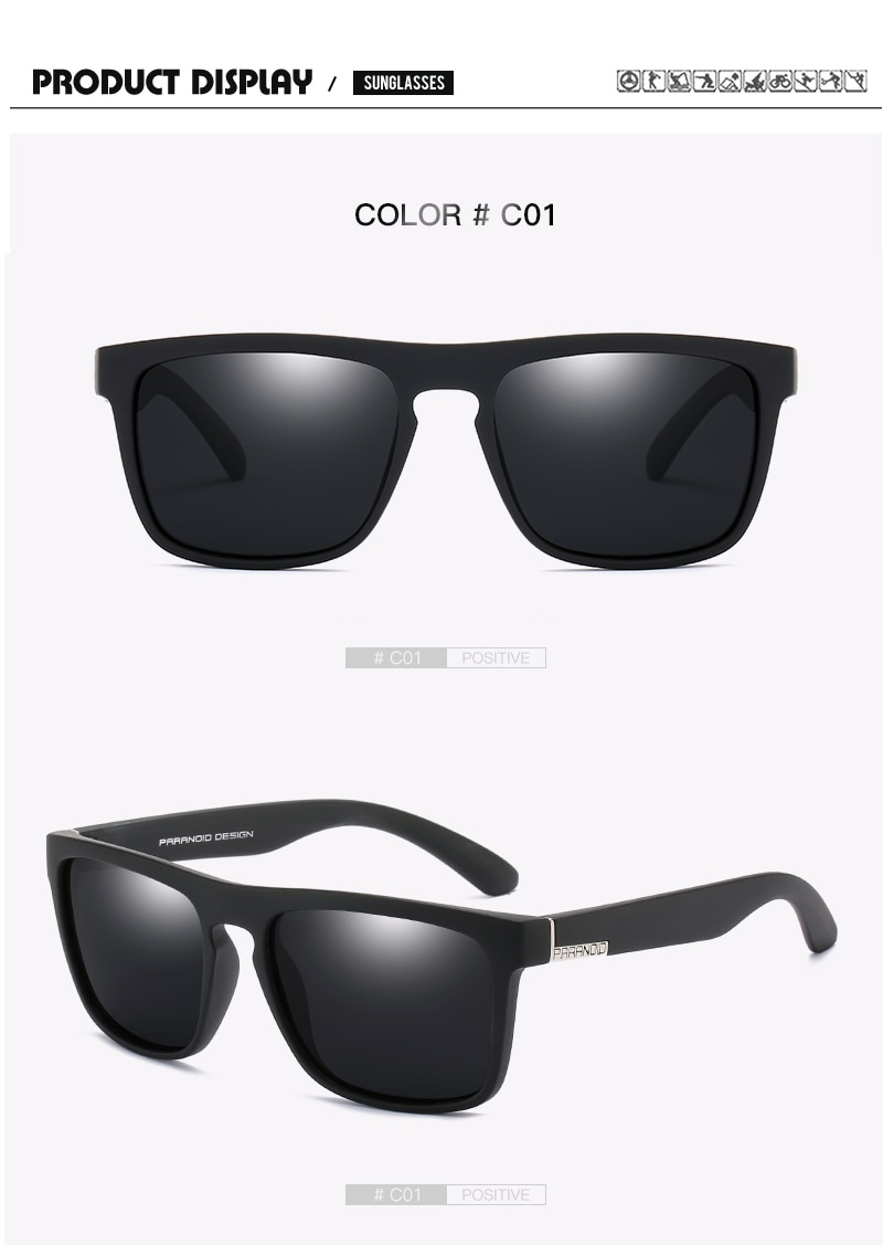 DUBERY Vintage Sunglasses Polarized Men's Sun Glasses For Men Driving Black Square Oculos Male 12 Colors Model 8731