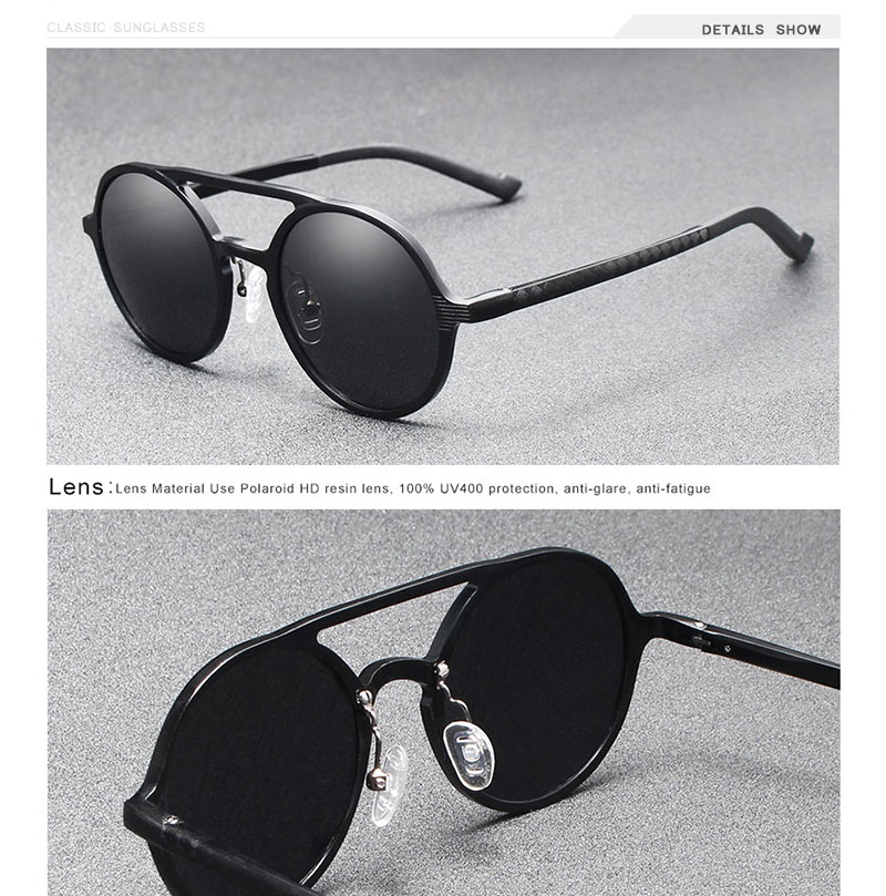 OLEY Brand New Men Round Aluminum-Magnesium Polarized Sunglasses Fashion Retro Women Sun Glasses Anti-glare Unisex Goggles