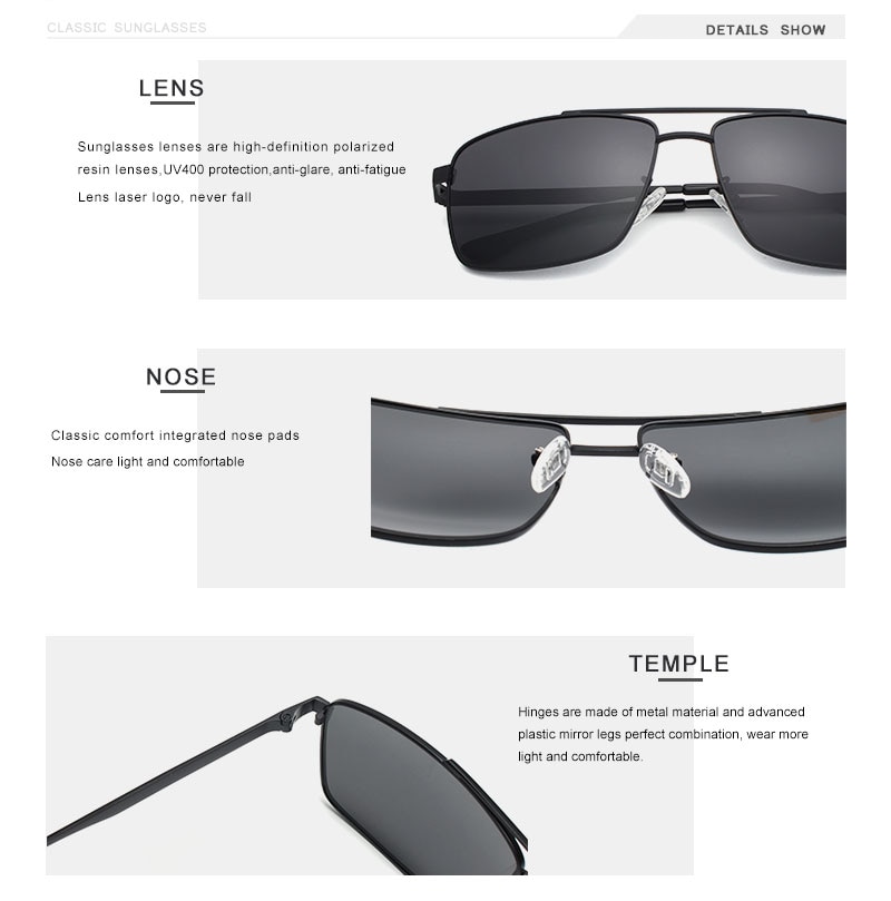 OLEY Brand Polarized Sunglasses Men Fashion Classic Square glasses For Women Oculos masculino Male Customizable logo Y1923