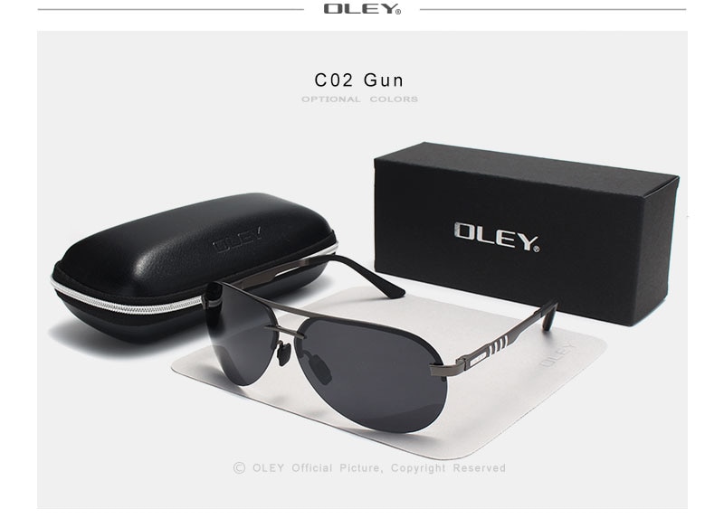 OLEY Brand Polarized Sunglasses Men Classic pilot sun glasses Driving anti-glare UV400 goggles For Men women YA541