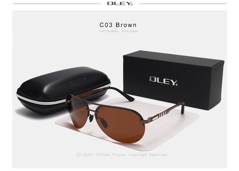 OLEY Brand Polarized Sunglasses Men Classic pilot sun glasses Driving anti-glare UV400 goggles For Men women YA541
