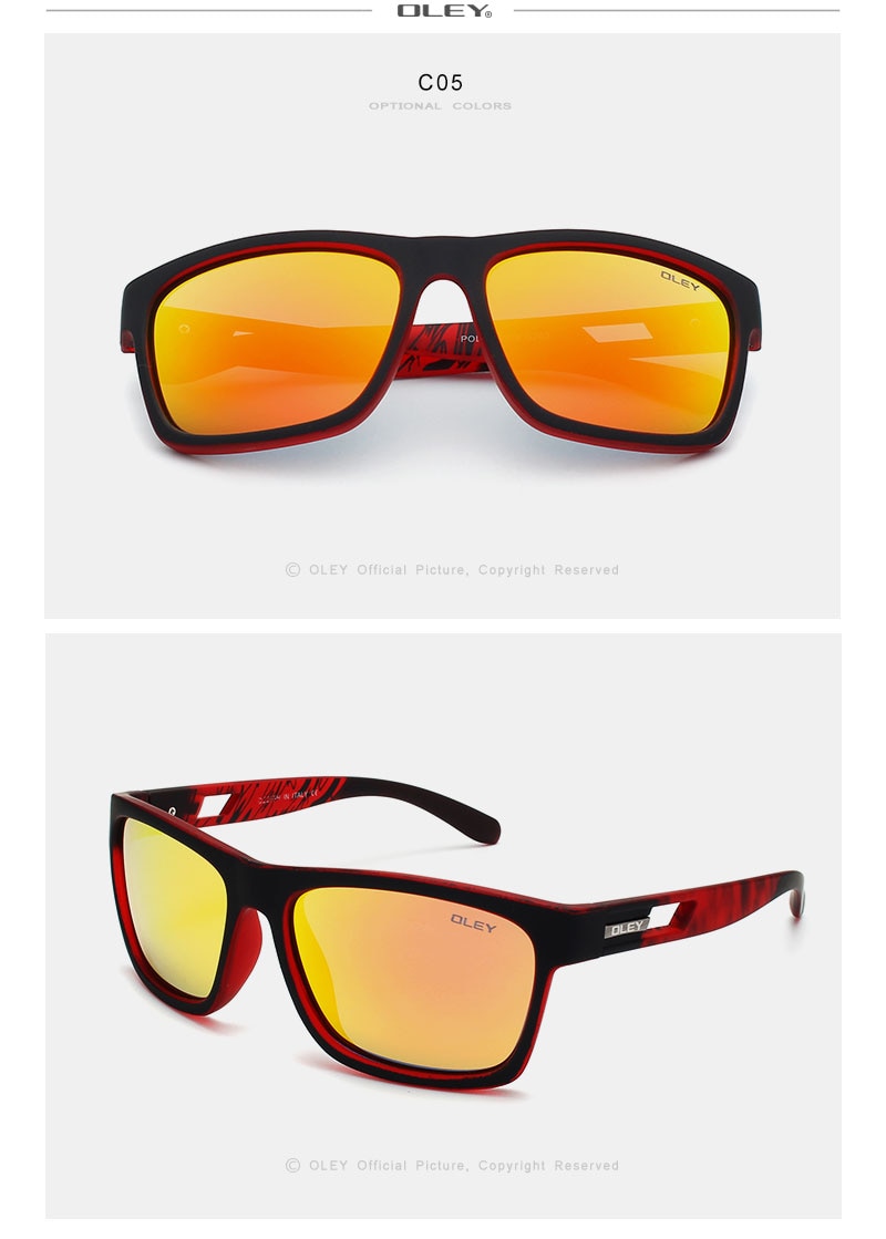 Fashion Guy's Sunglasses From OLEY Polarized Sun Glasses Classic TR90 women goggles 7-in-1 luxury box Customizable logo YG203