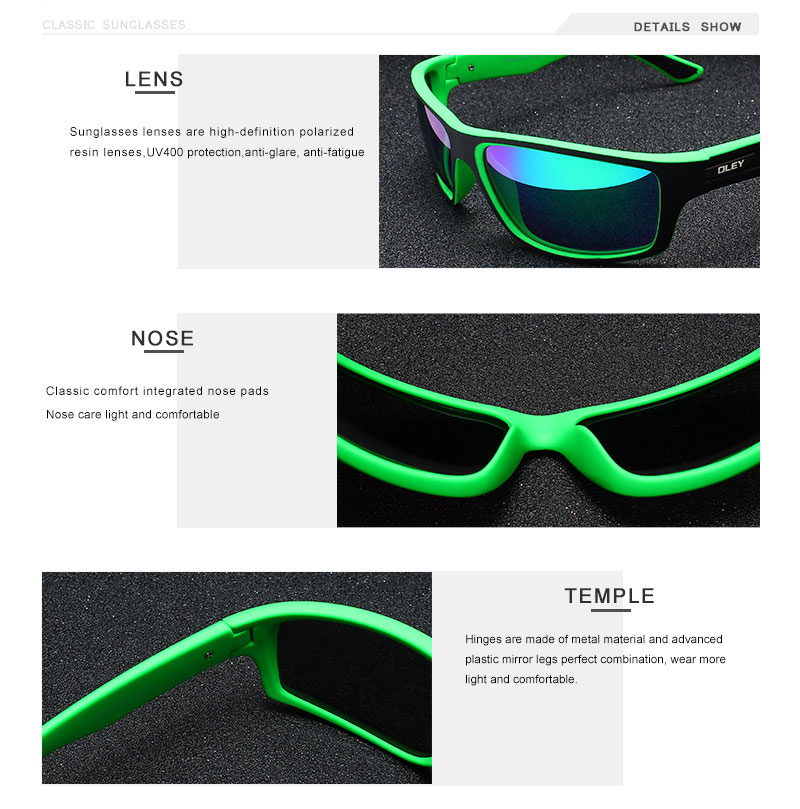 OLEY Polarized Sunglasses Men's Driving Shades Outdoor sports For Men Travel Oculos Gafas De Sol Customizable logo YG201